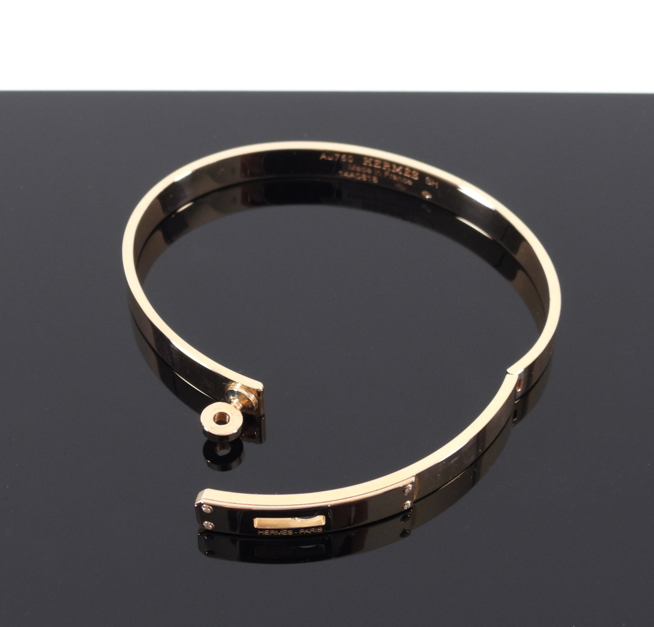 Hermes 18k Rose Gold Kelly Small Model Bracelet - Size SH / S