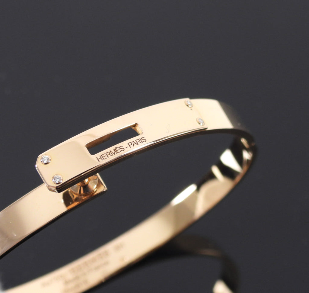 Hermes 18k Rose Gold Kelly Small Model Bracelet - Size SH / S
