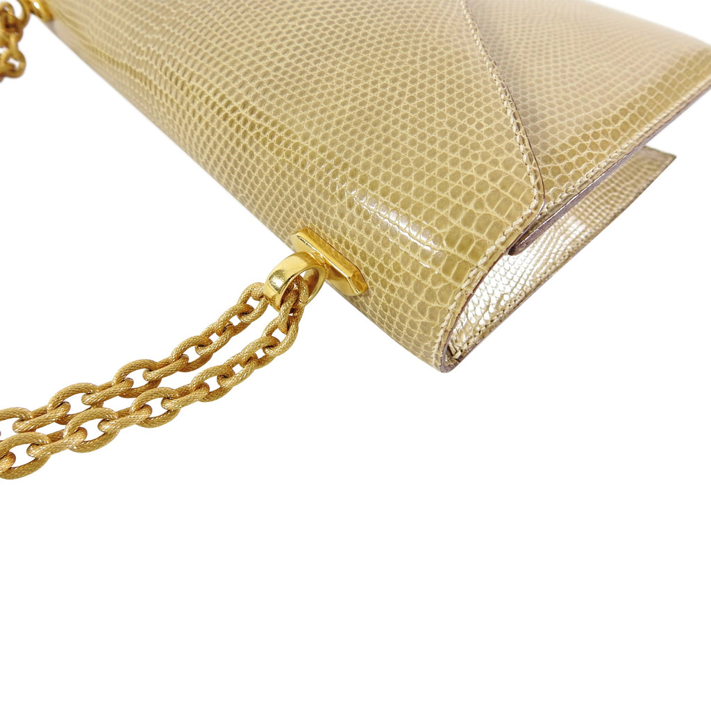 Hermes Vintage 1980’s Alcazar Beige Lizard Chain Shoulder Bag