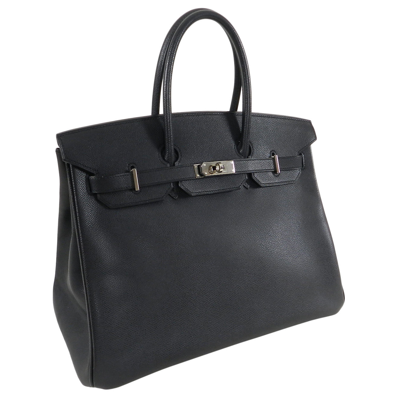 Hermes Birkin 35 Black Epsom Silver Hardware
