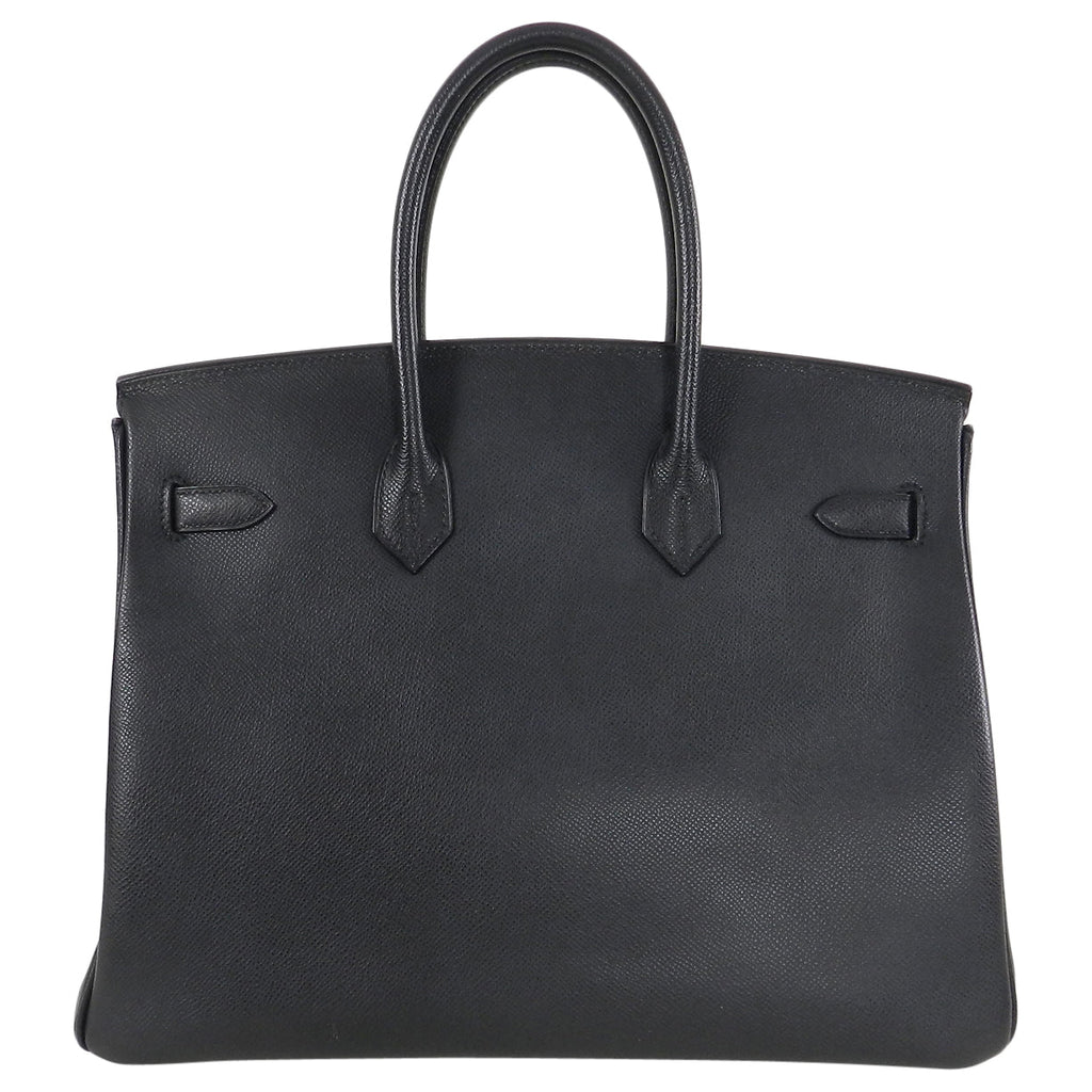 Hermes Birkin 35 Black Epsom Silver Hardware