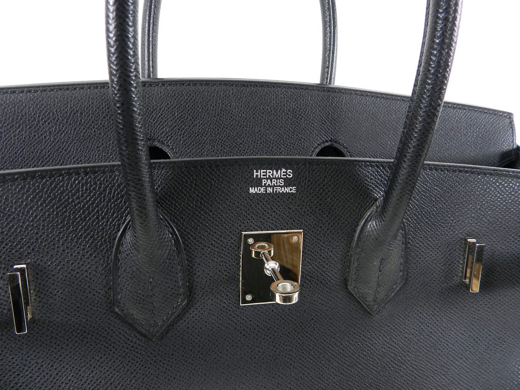 Hermes Birkin 35 Black Epsom Silver Hardware