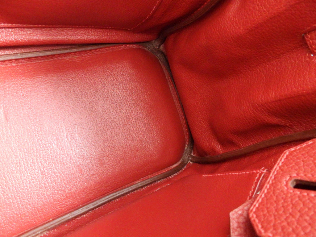 Hermes Birkin 30 Red Rouge Garance Togo Leather Bag PHW