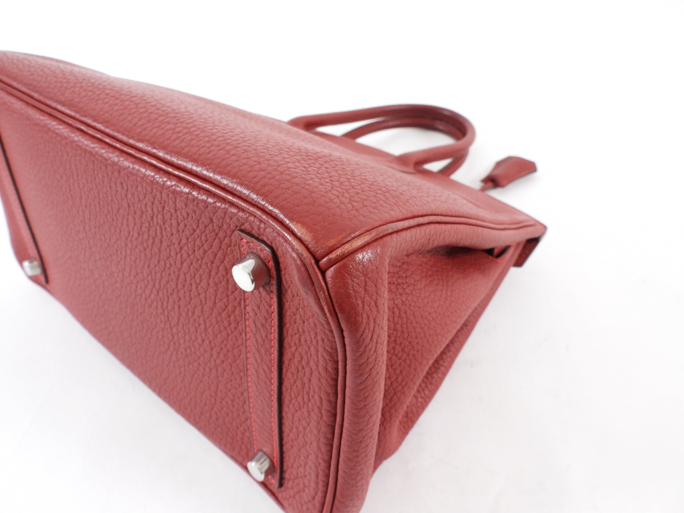 Hermes Birkin 30 Red Rouge Garance Togo Leather Bag PHW