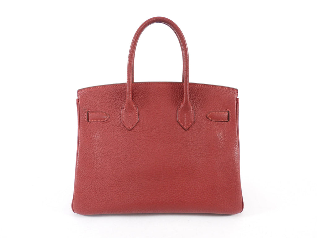 Hermes Birkin 30 Red Rouge Garance Togo Leather Bag PHW