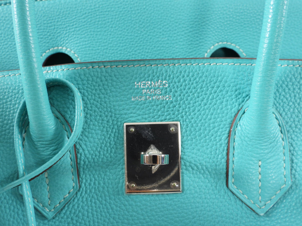 Hermes Birkin 35 PHW Togo Bleu Lagon / Blue Lagoon Bag