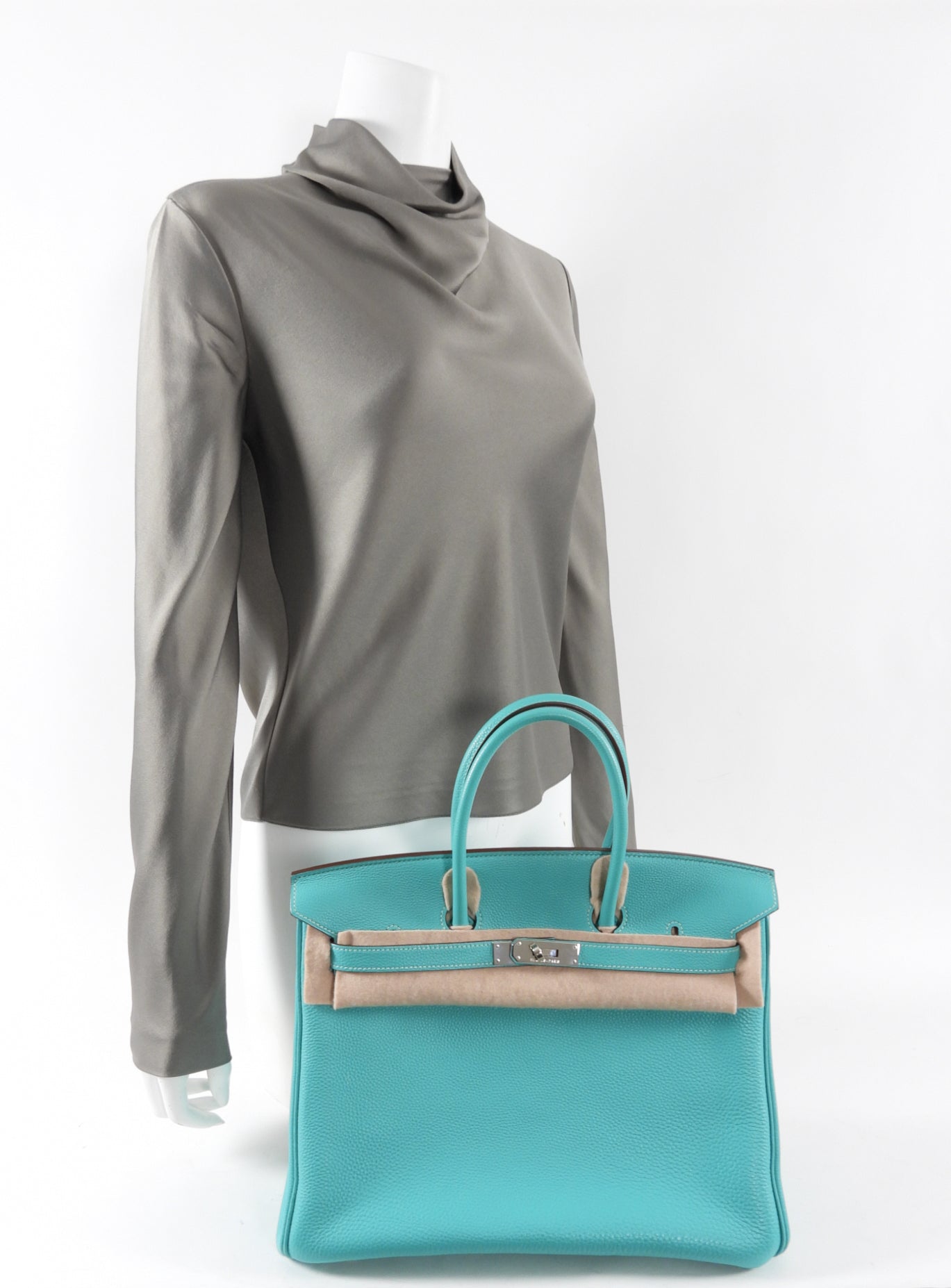 Hermes Birkin 35 PHW Togo Bleu Lagon / Blue Lagoon Bag