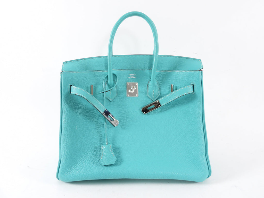 Hermes Birkin 35 PHW Togo Bleu Lagon / Blue Lagoon Bag