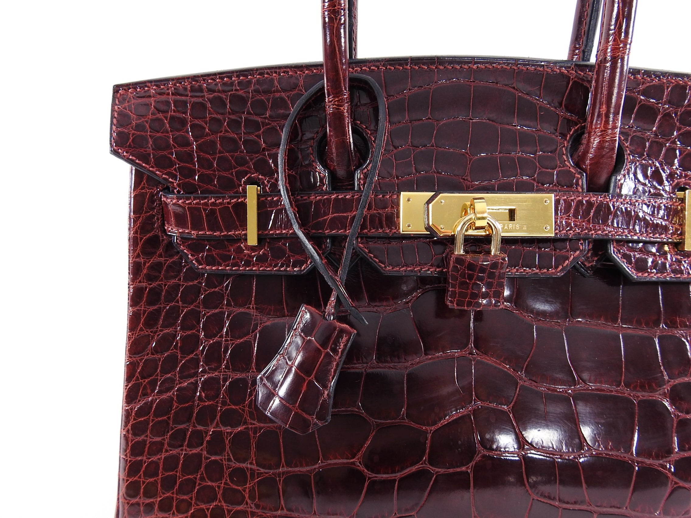 Hermes Vintage 2001 Bordeaux Alligator Birkin 30 GHW