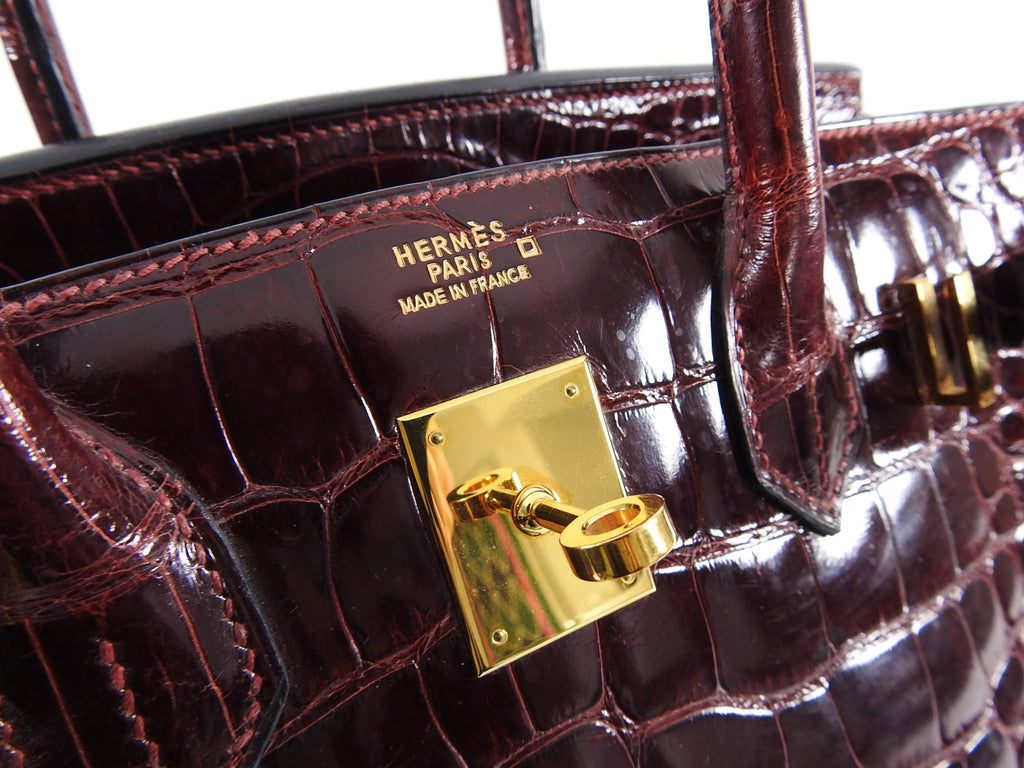 Hermes Vintage 2001 Bordeaux Alligator Birkin 30 GHW