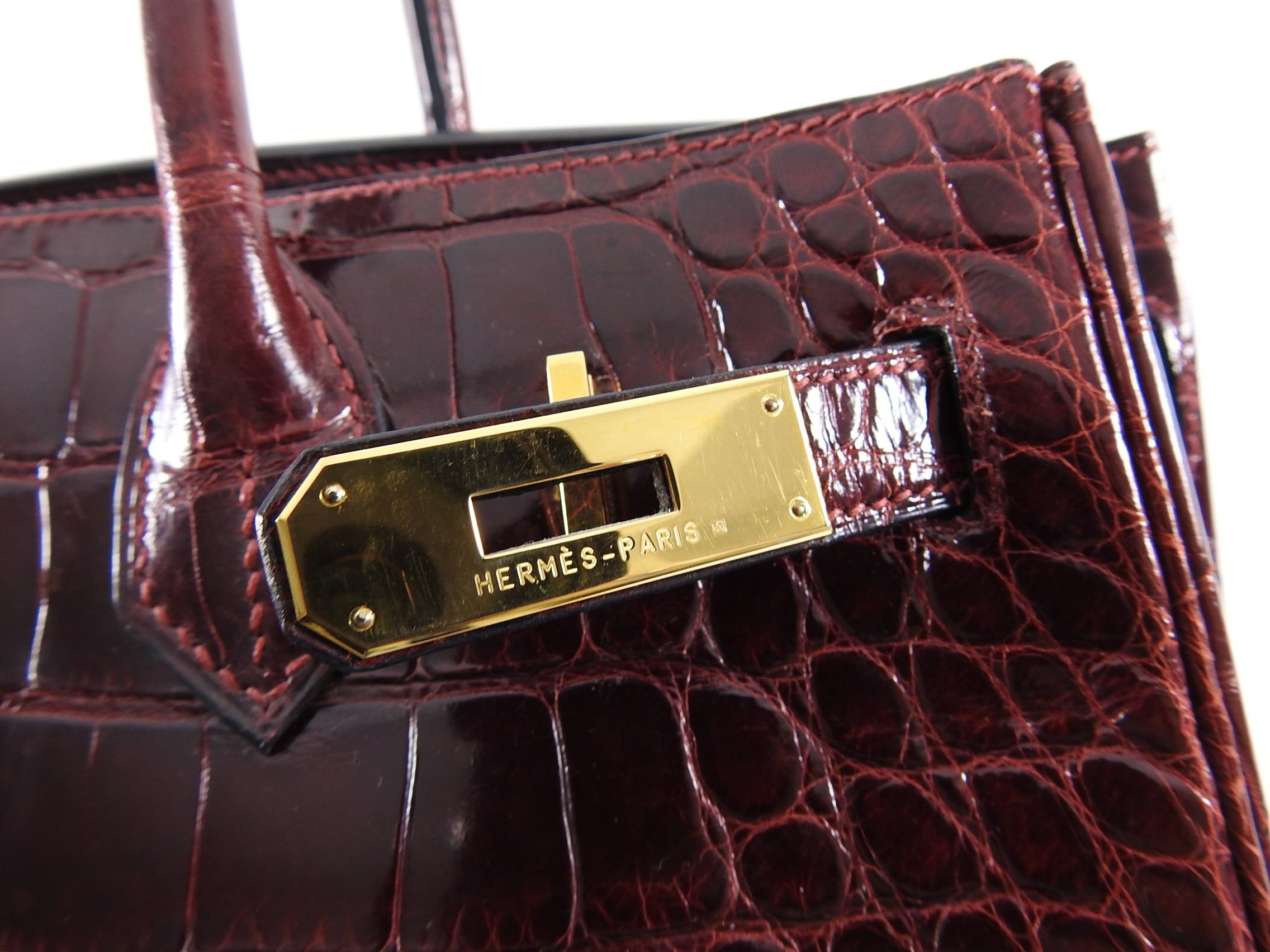 Hermes Vintage 2001 Bordeaux Alligator Birkin 30 GHW