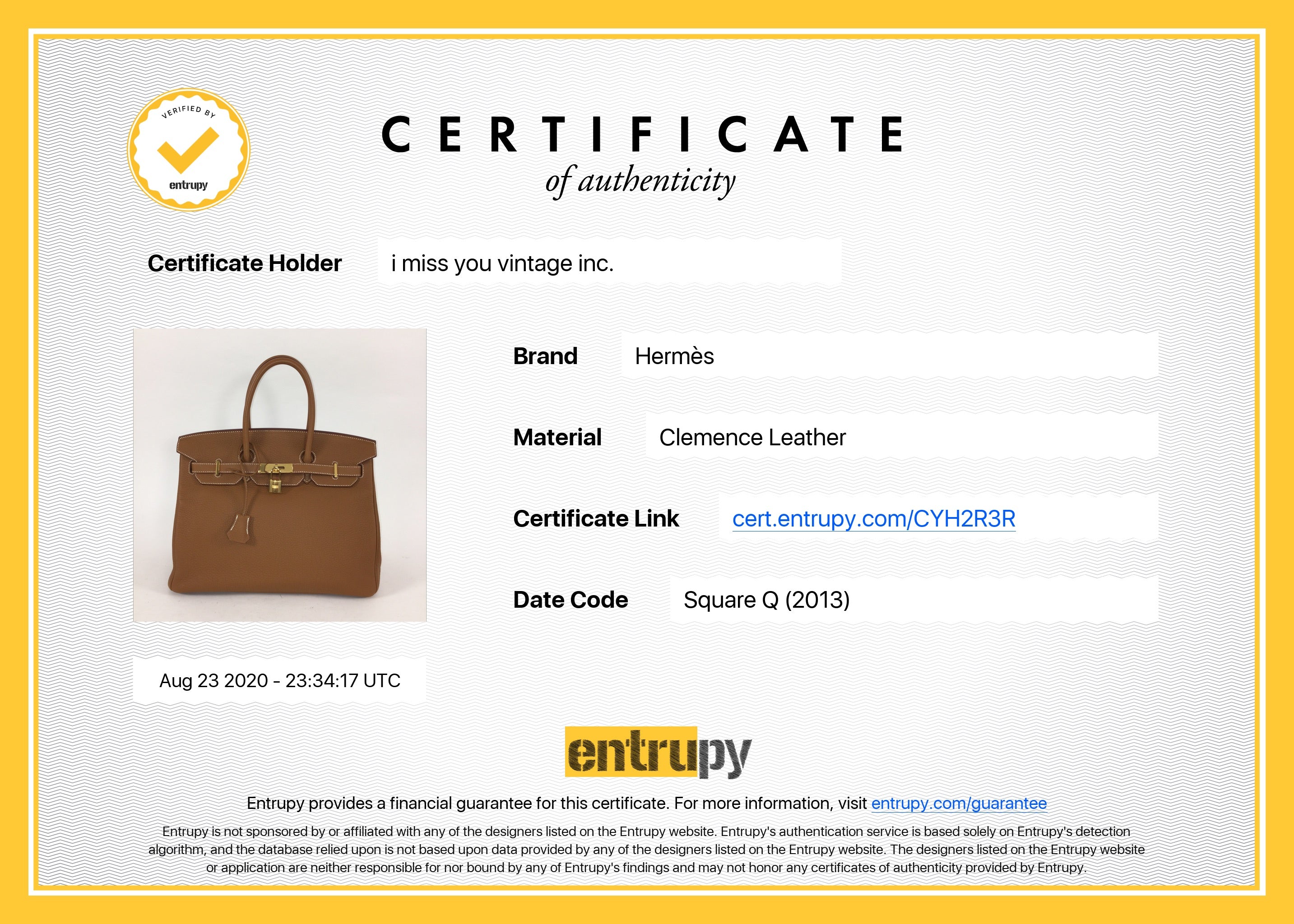 Hermes Gold Birkin 35 Taurillon Clemence Leather with Gold Hardware