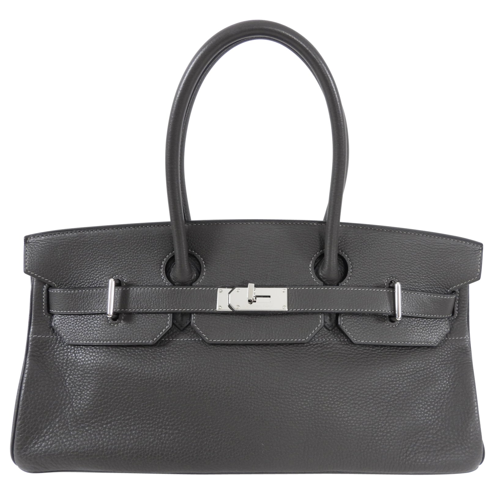 Hermes JPG Shoulder Birkin Graphite Clemence