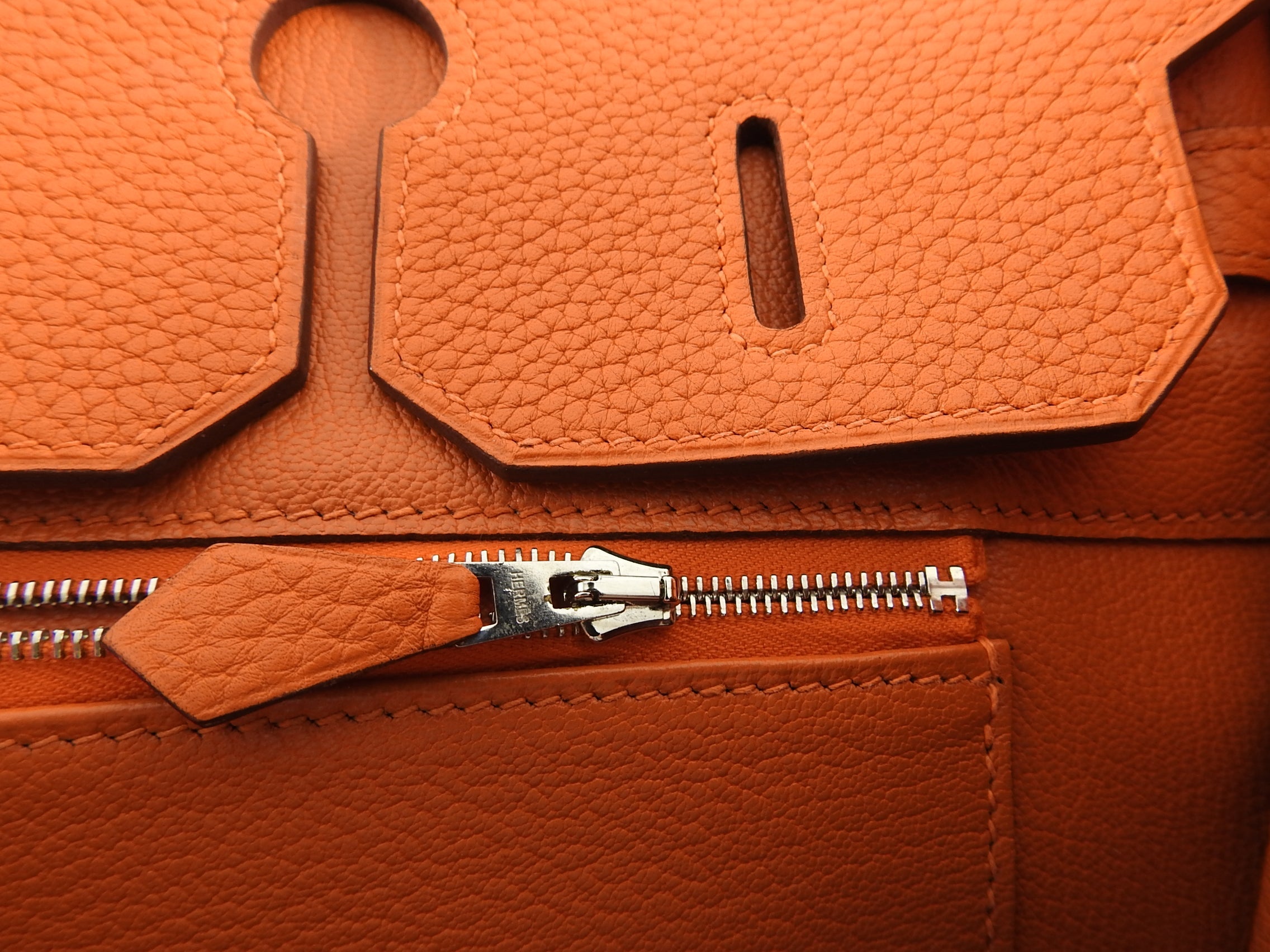 Hermes Birkin 35 Bag in Orange Clemence Palladium