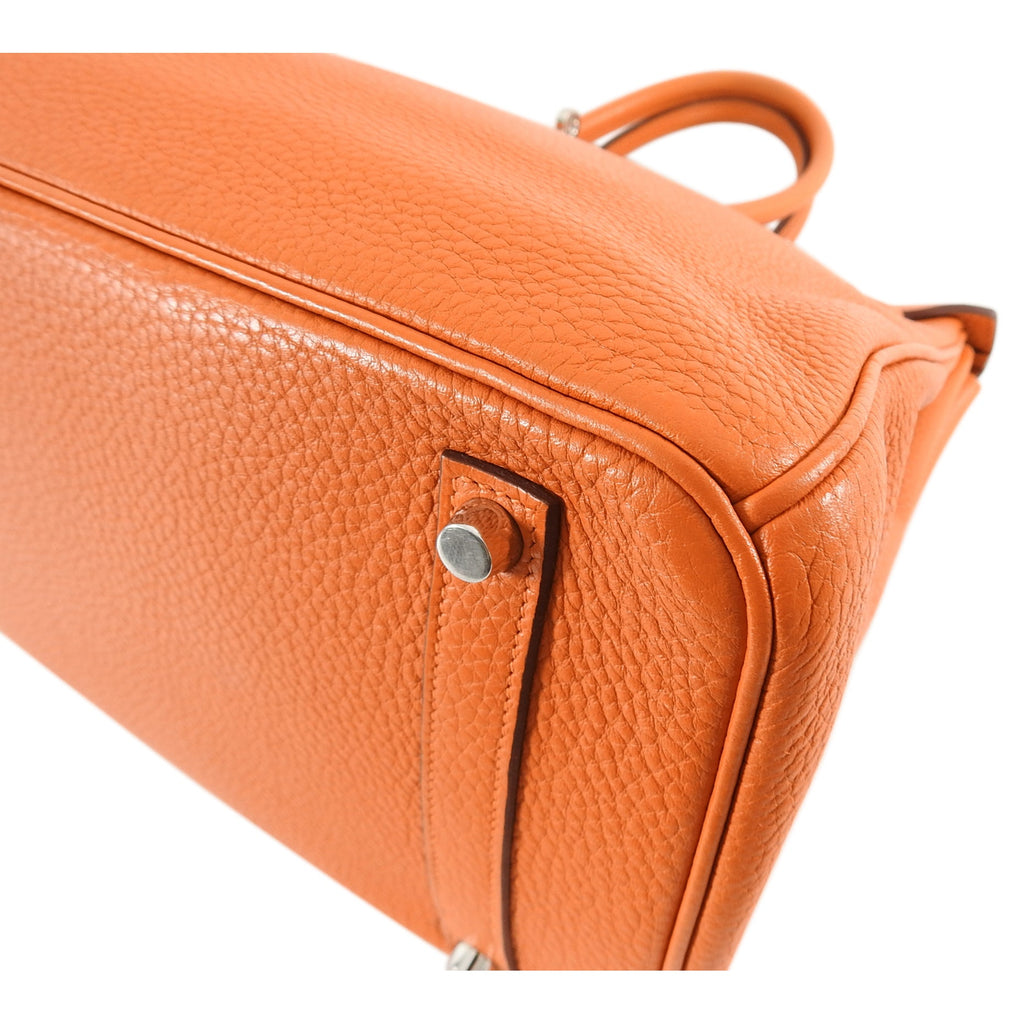 Hermes Birkin 35 Bag in Orange Clemence Palladium