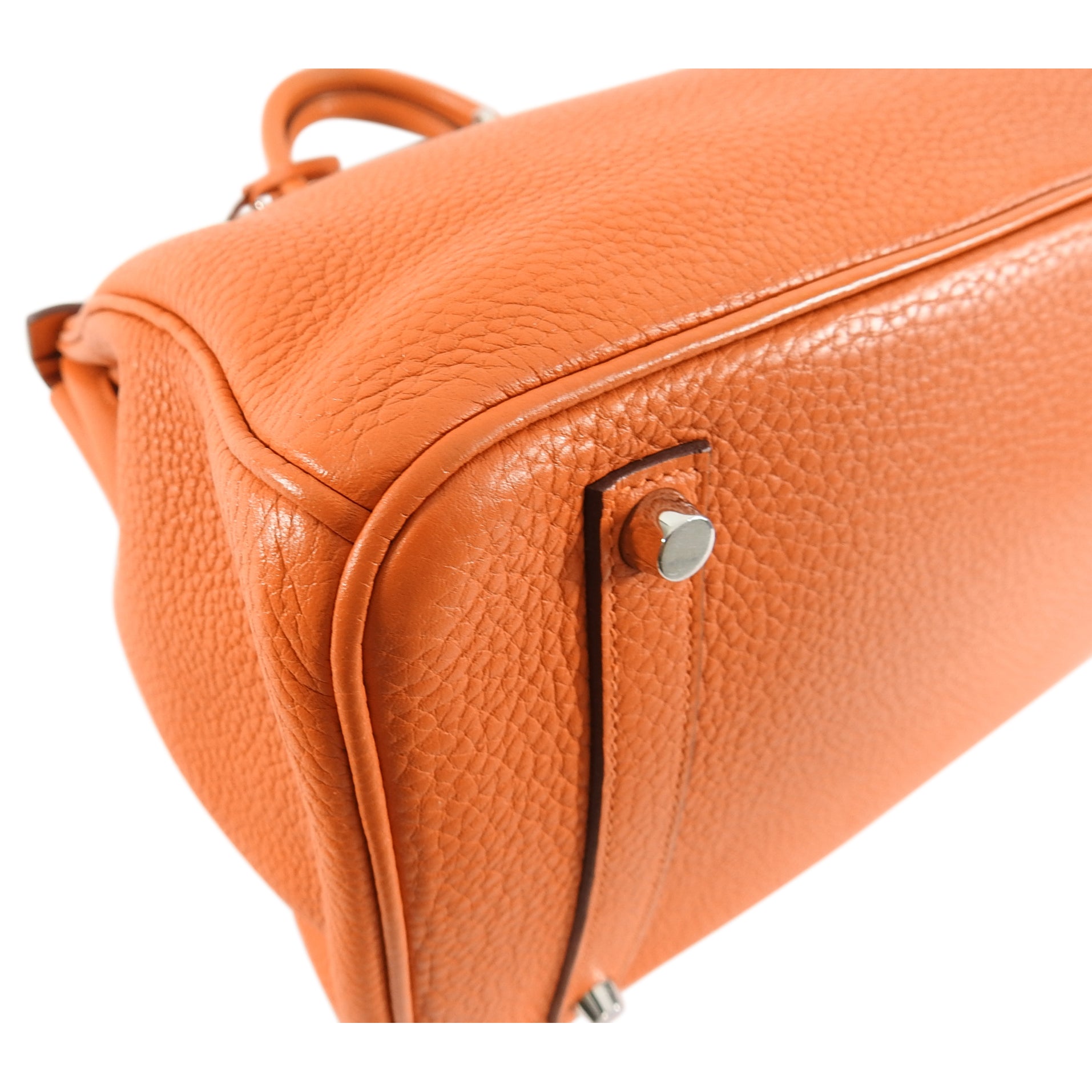 Hermes Birkin 35 Bag in Orange Clemence Palladium