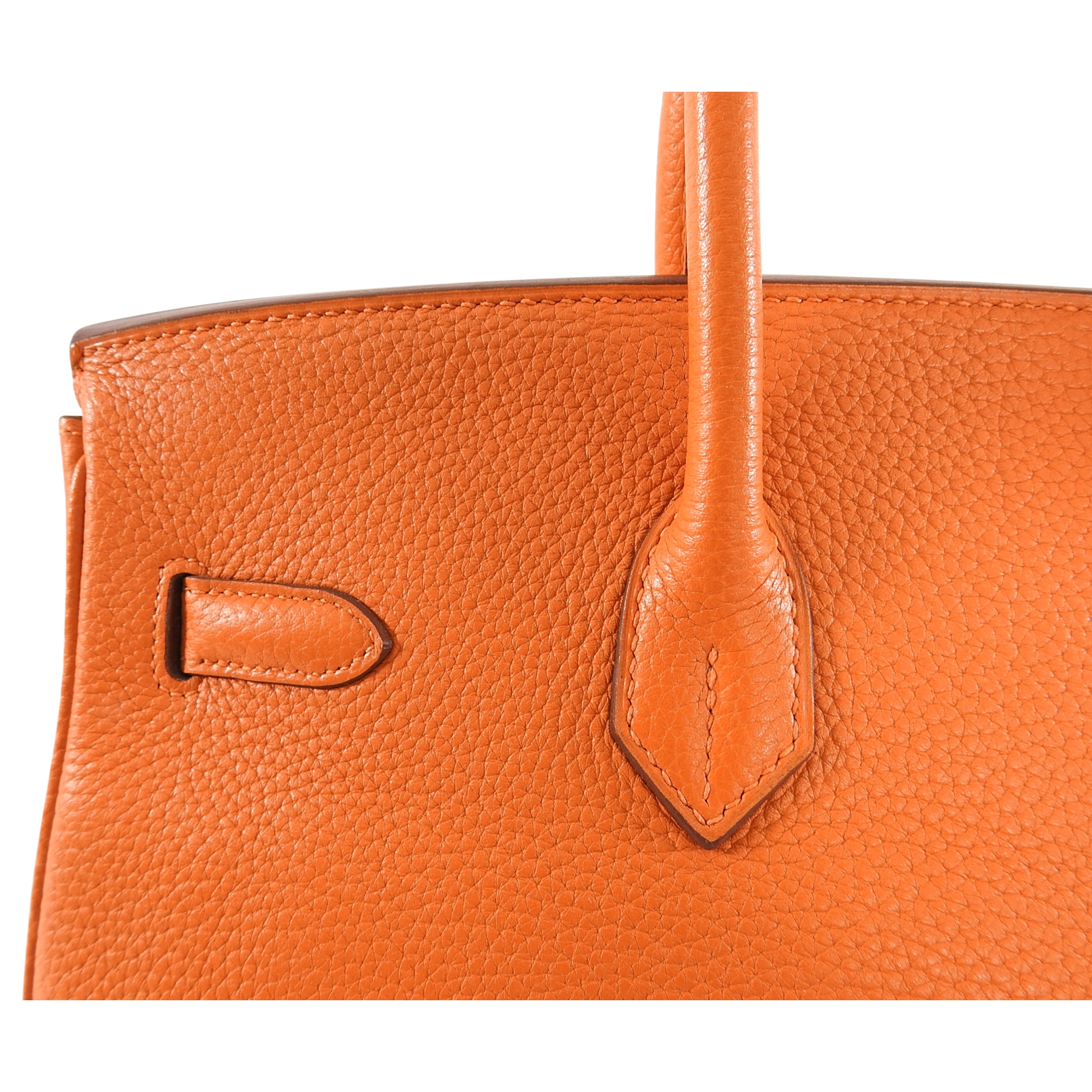 Hermes Birkin 35 Bag in Orange Clemence Palladium