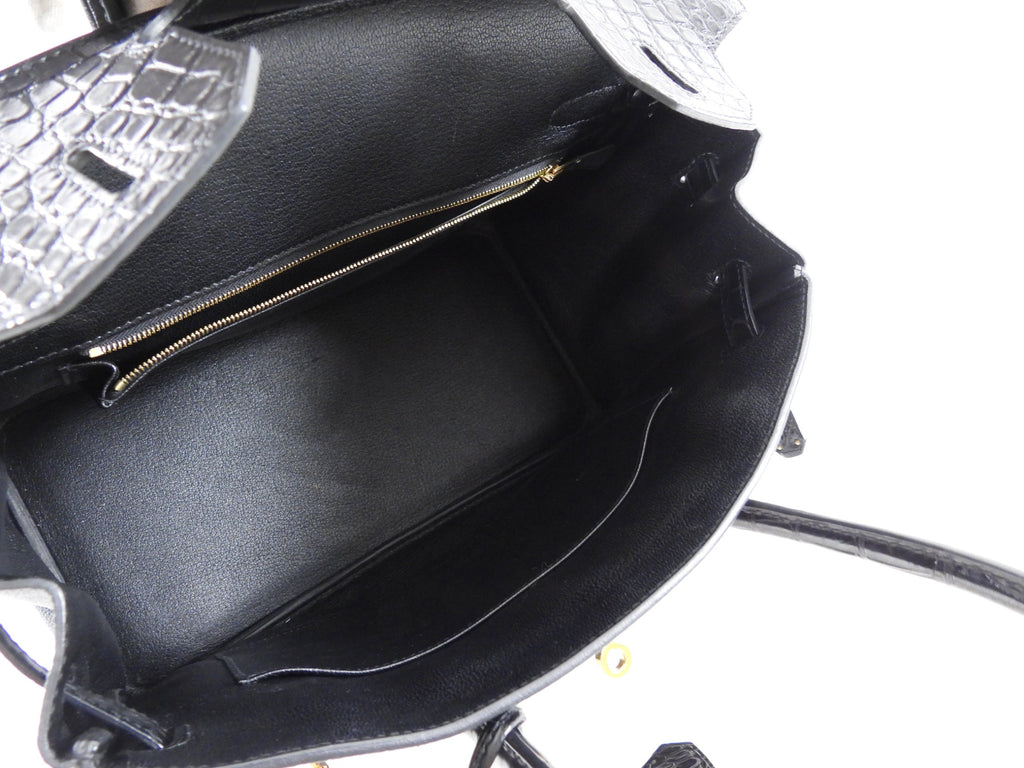 Hermes 2019 Black Noir Birkin 30cm Touch Alligator Togo Bag