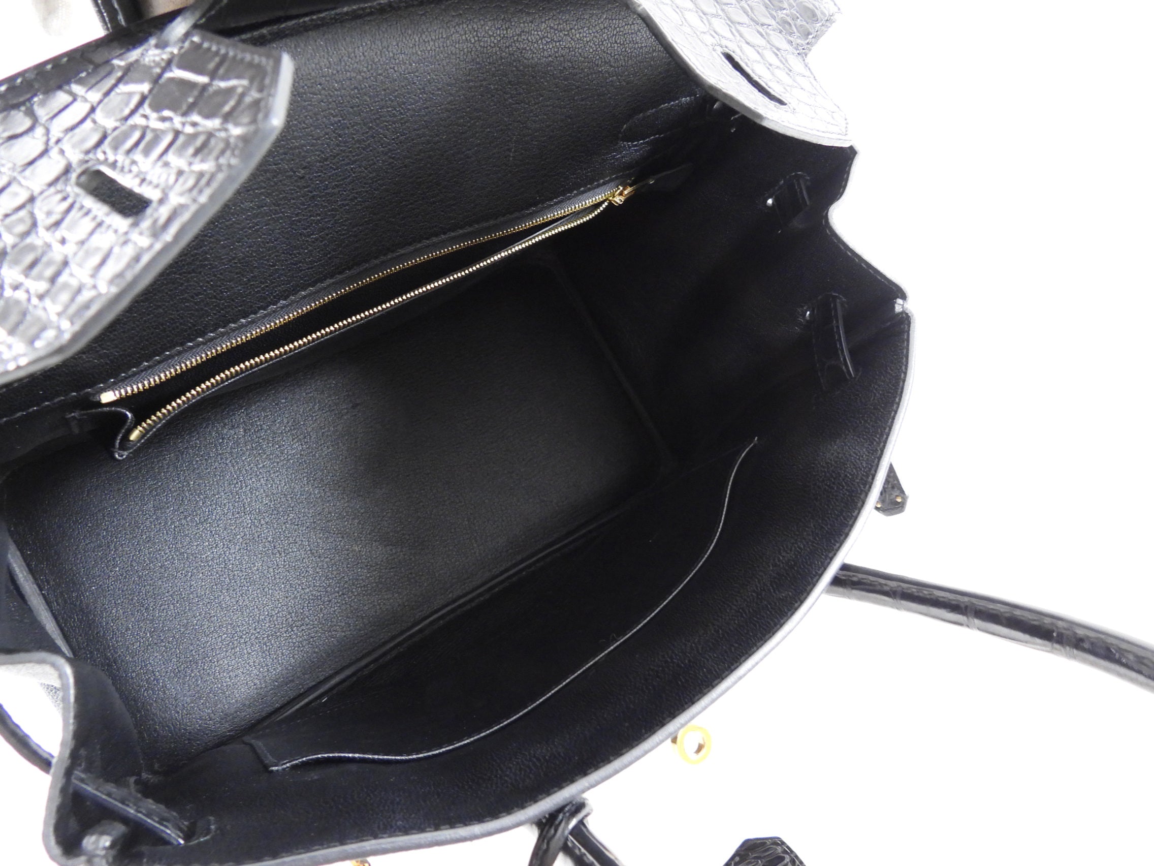 Hermes 2019 Black Noir Birkin 30cm Touch Alligator Togo Bag