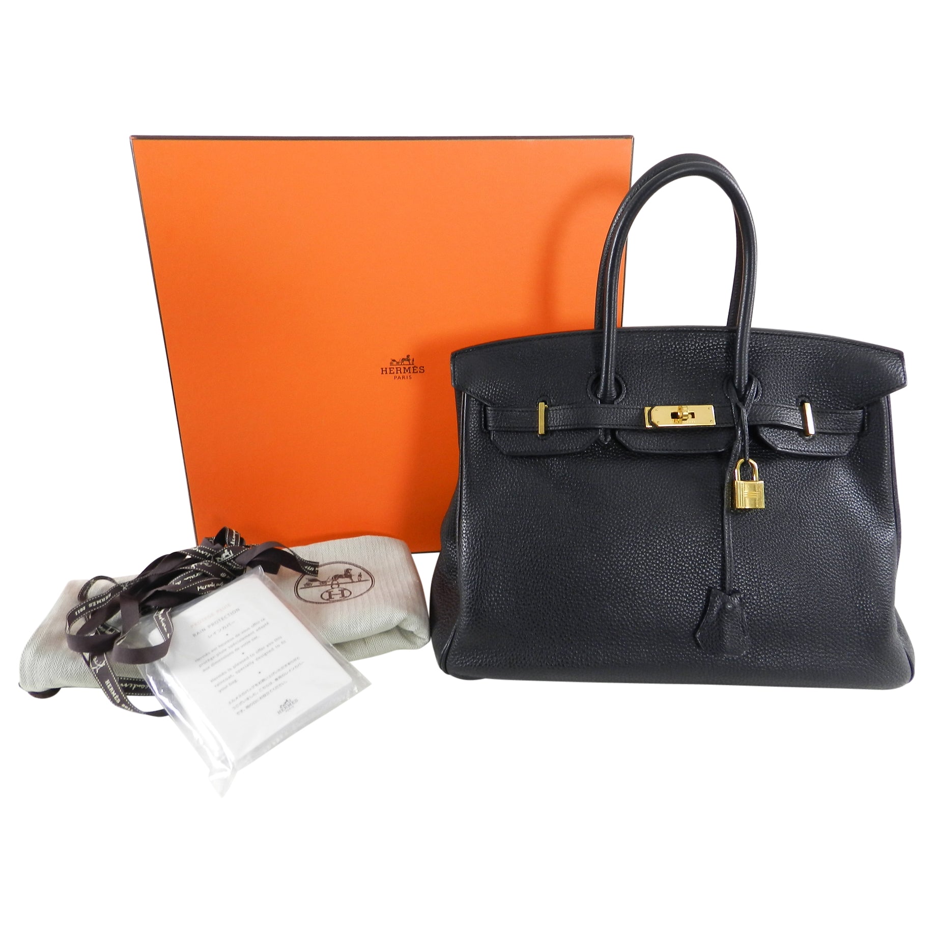 Hermes Birkin 35 Black Noir Clemence Gold Hardware