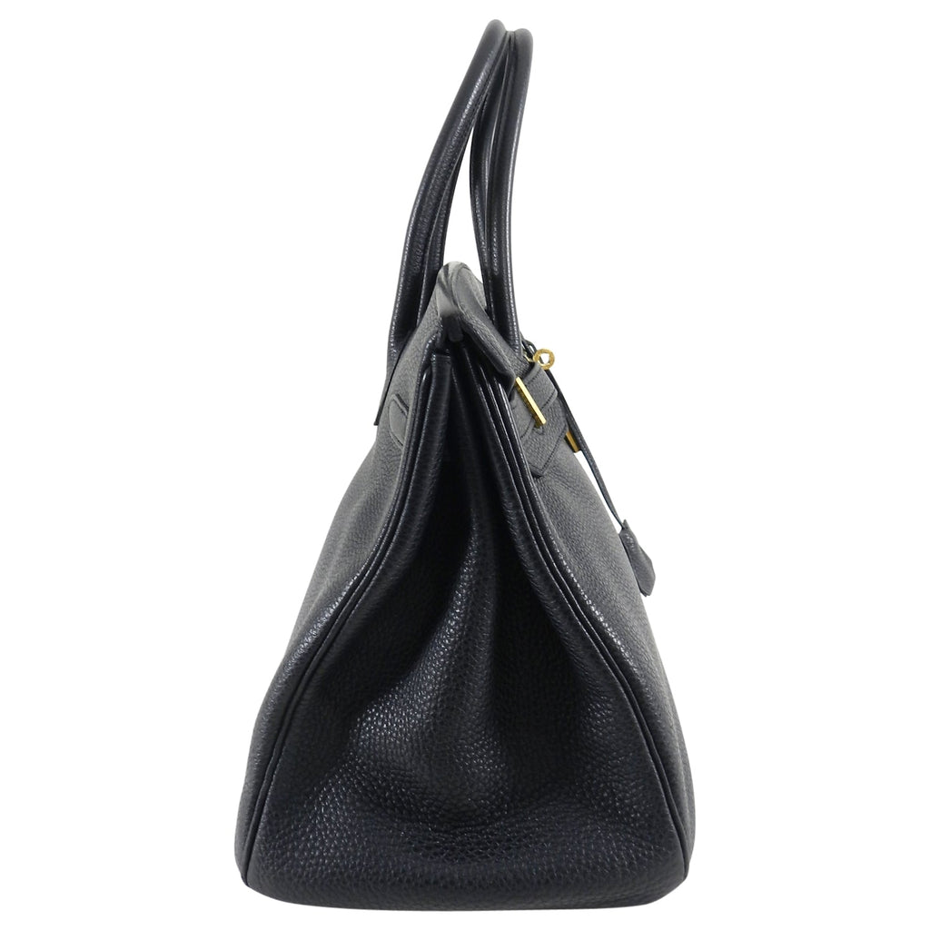 Hermes Birkin 35 Black Noir Clemence Gold Hardware