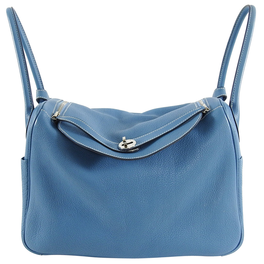 Hermes Lindy 34 Blue Jean Clemence Bag