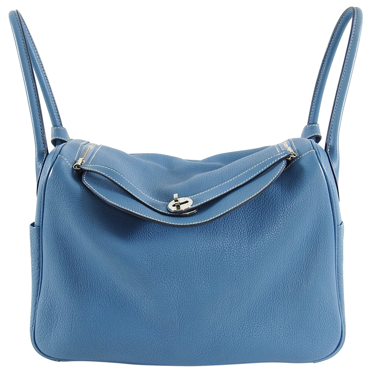 Hermes Lindy 34 Blue Jean Clemence Bag