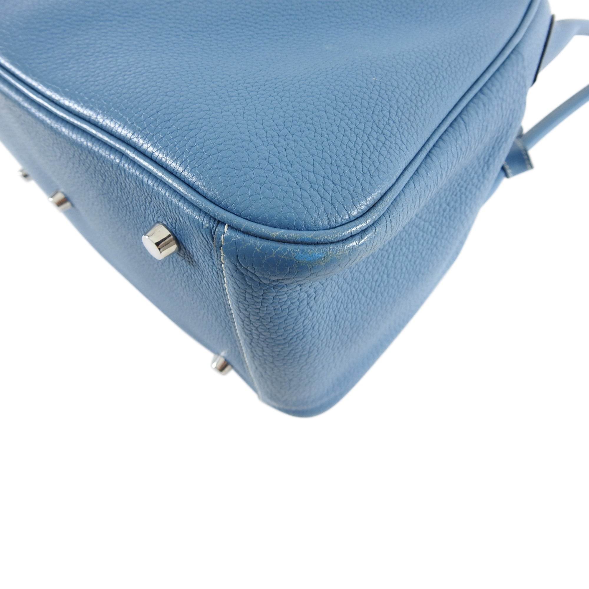 Hermes Lindy 34 Blue Jean Clemence Bag
