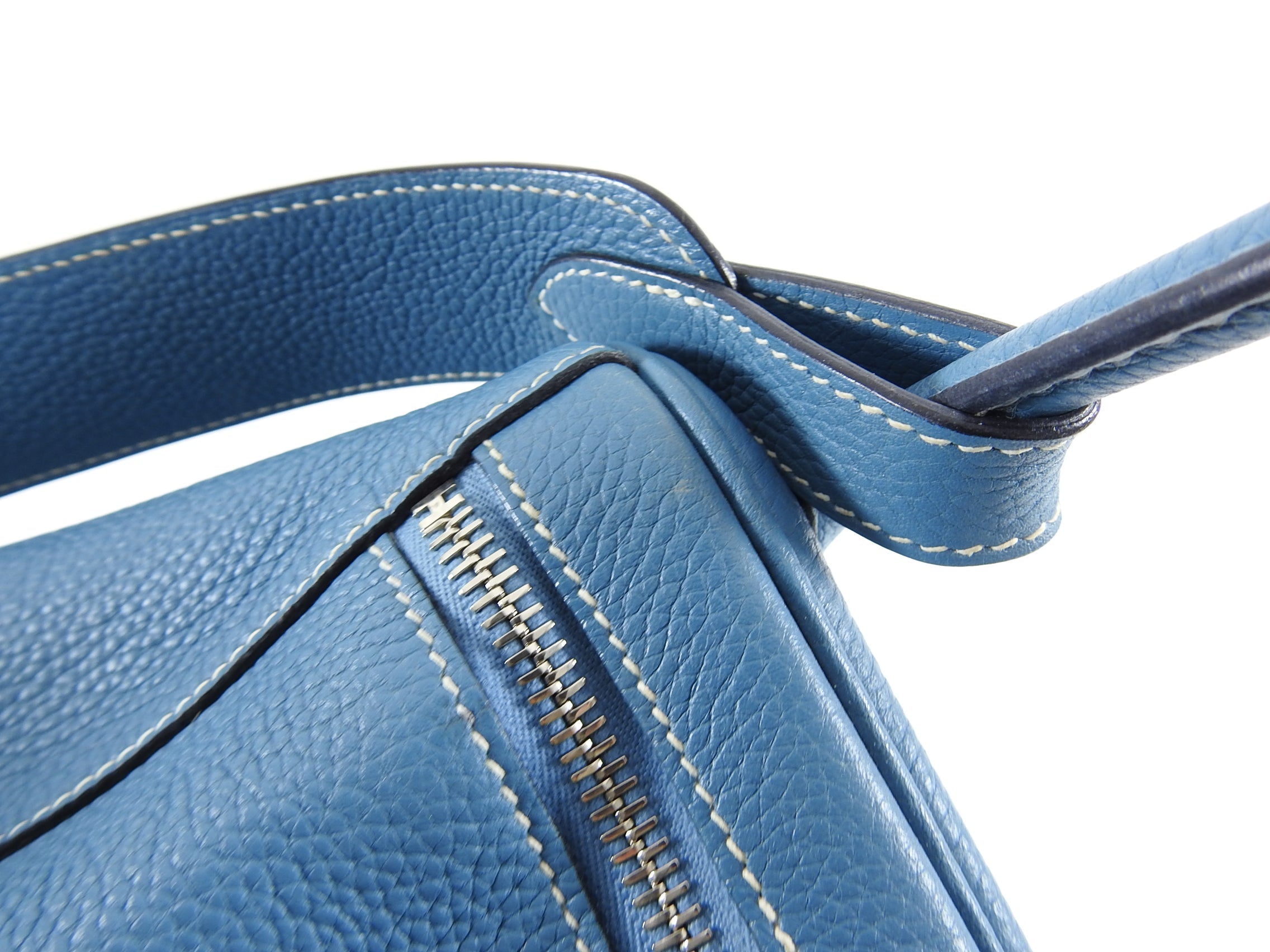 Hermes Lindy 34 Blue Jean Clemence Bag