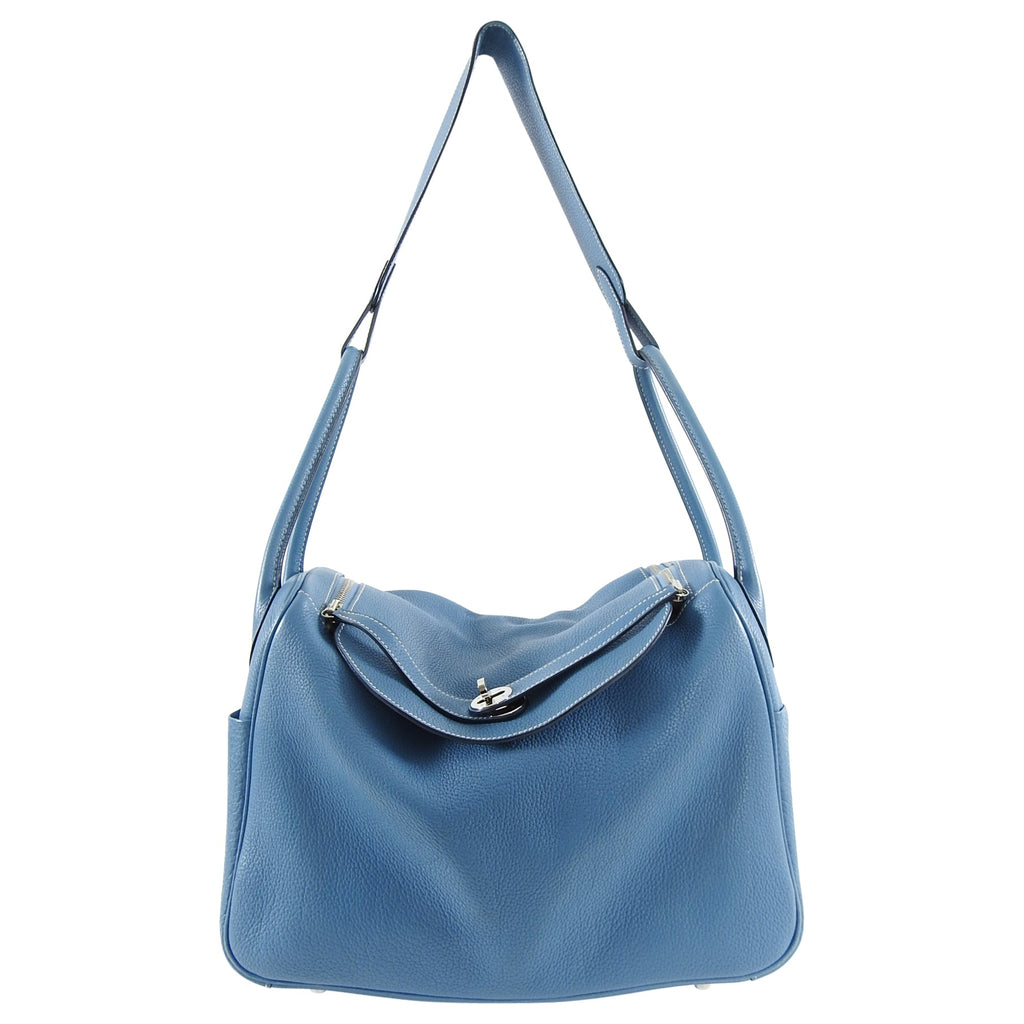 Hermes Lindy 34 Blue Jean Clemence Bag