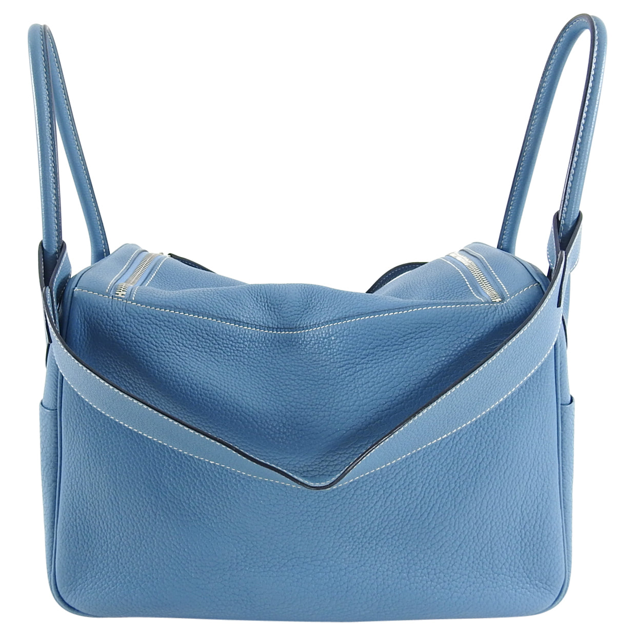 Hermes Lindy 34 Blue Jean Clemence Bag