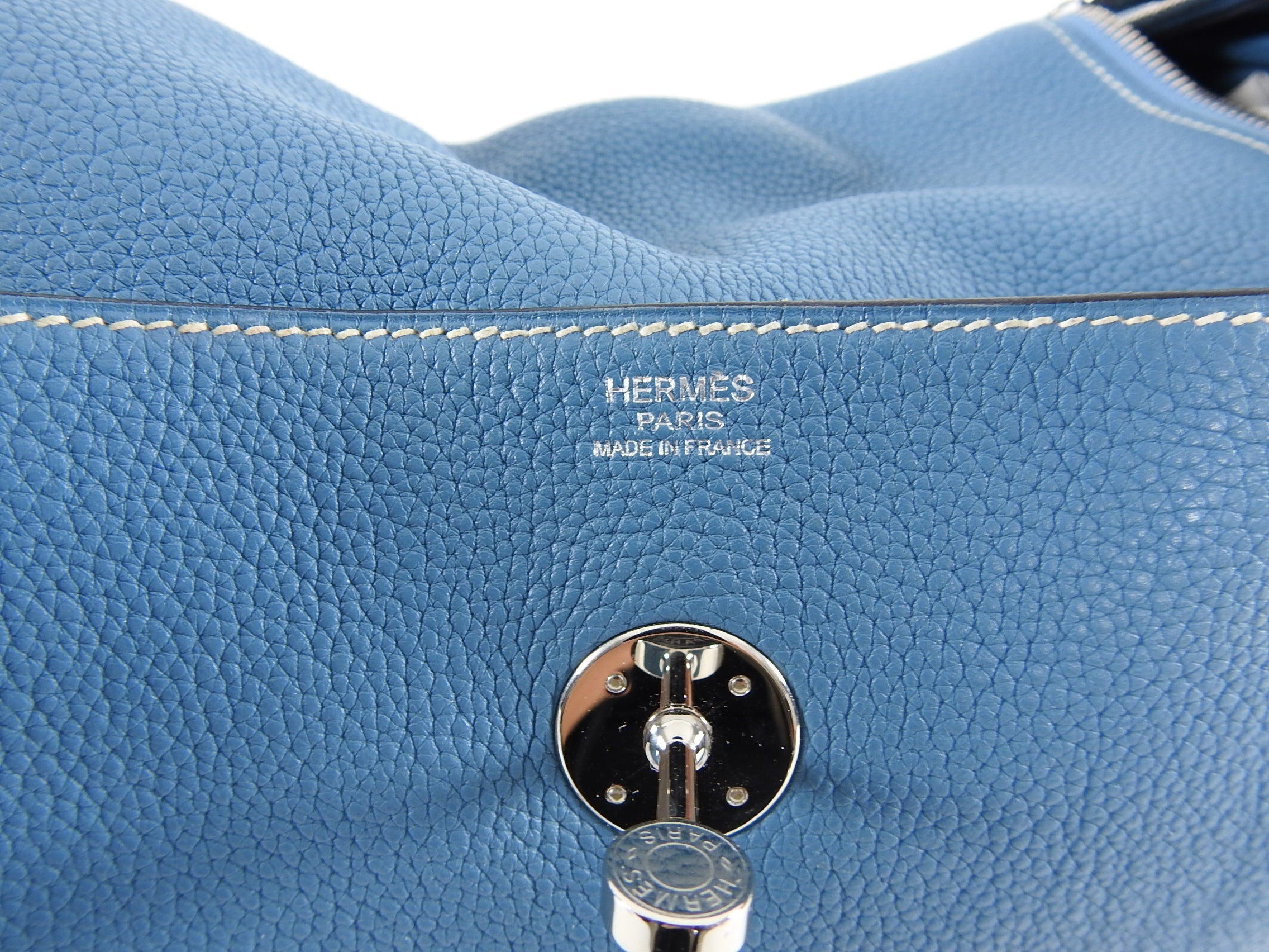 Hermes Lindy 34 Blue Jean Clemence Bag