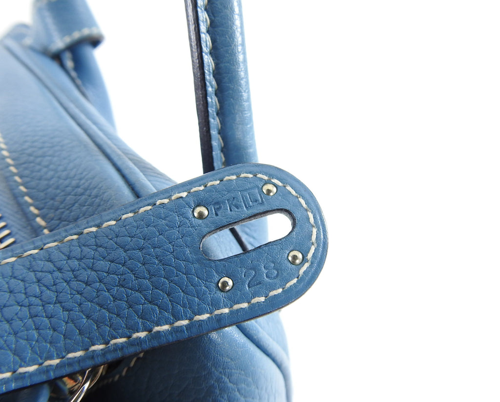 Hermes Lindy 34 Blue Jean Clemence Bag