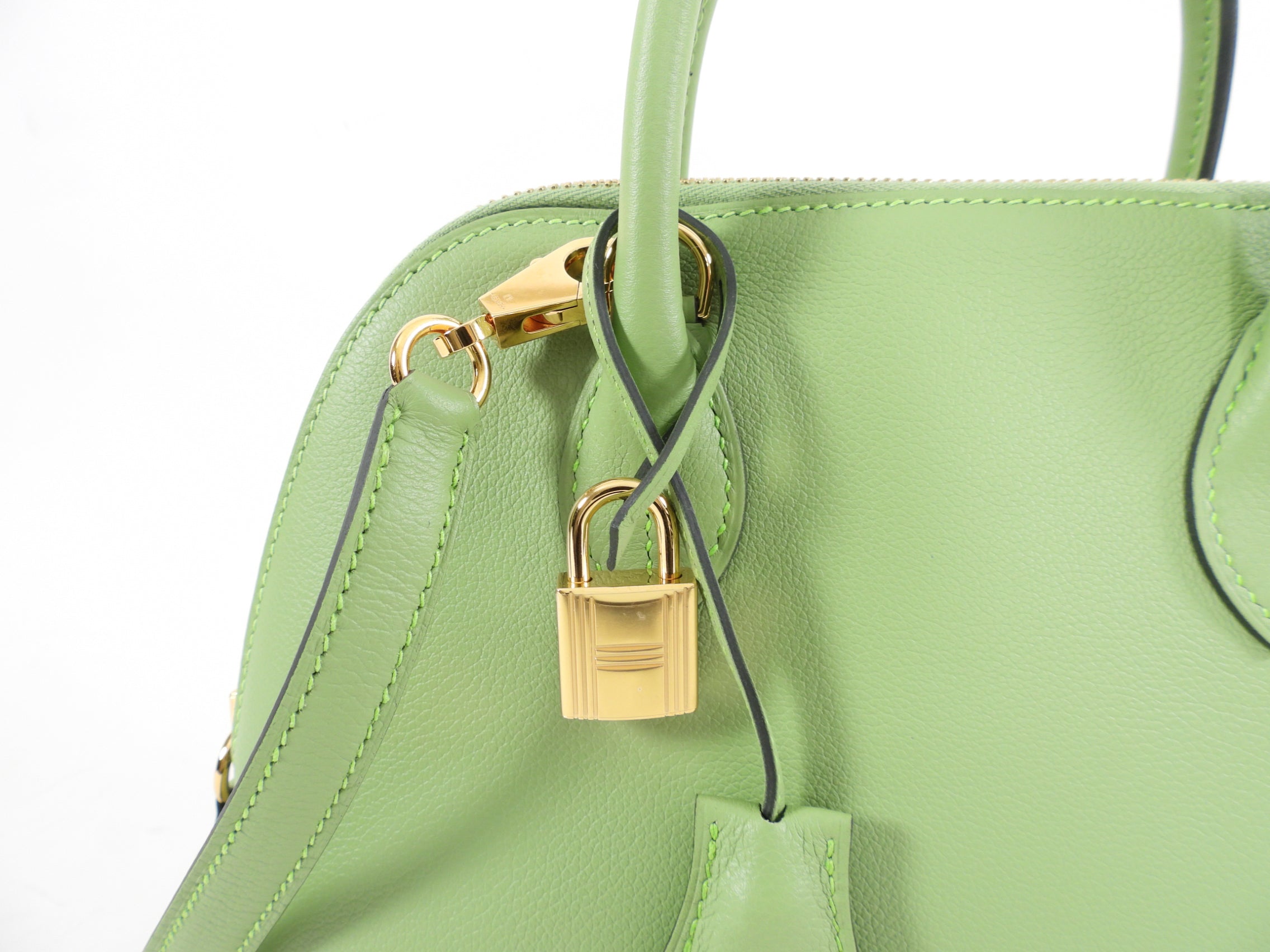Hermes Bolide 1923 Veau Evercolor Vert Criquet 25cm Green Bag