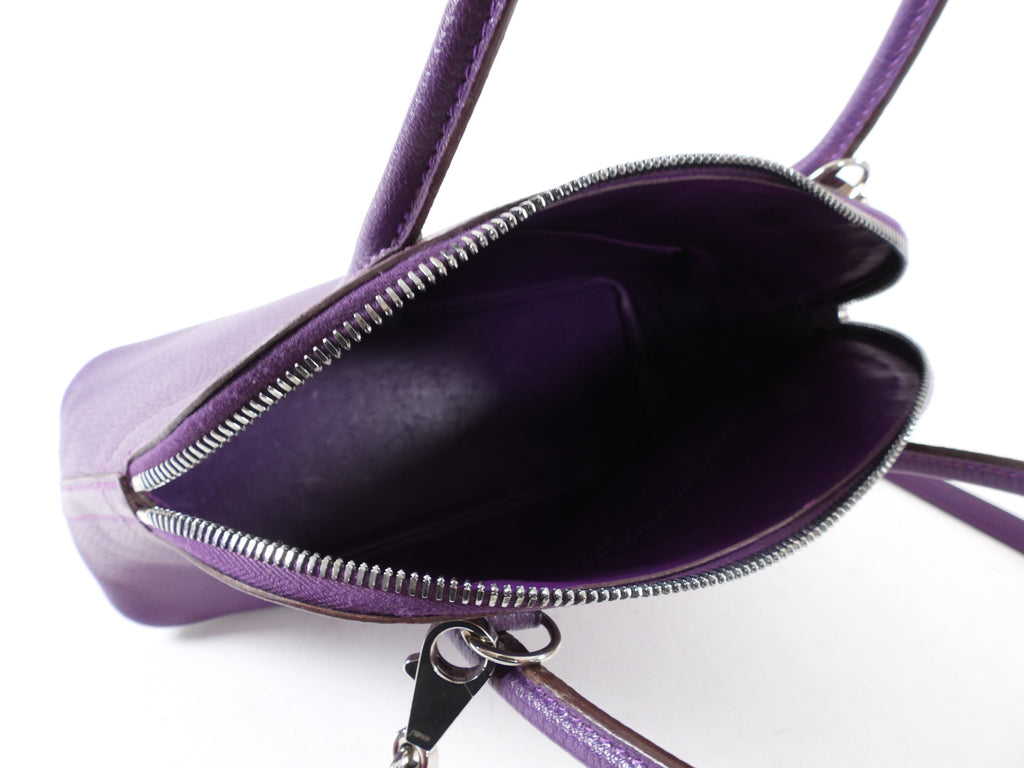 Hermes Bolide 27 Purple Violet Chèvre Mysore Leather SHW
