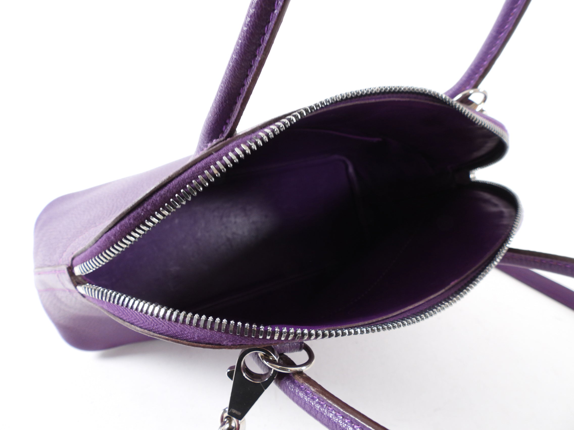 Hermes Bolide 27 Purple Violet Chèvre Mysore Leather SHW