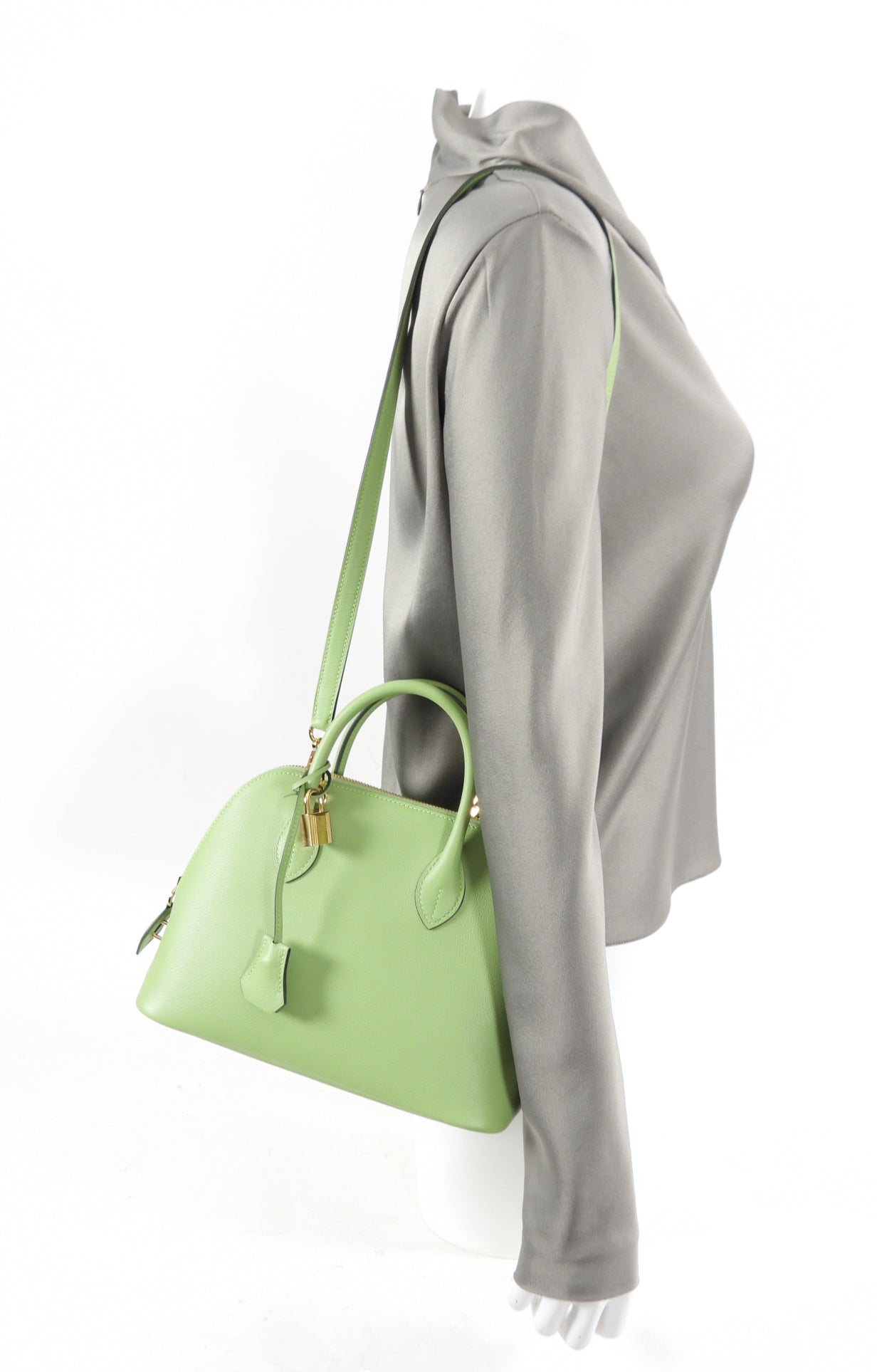 Hermes Bolide 1923 Veau Evercolor Vert Criquet 25cm Green Bag