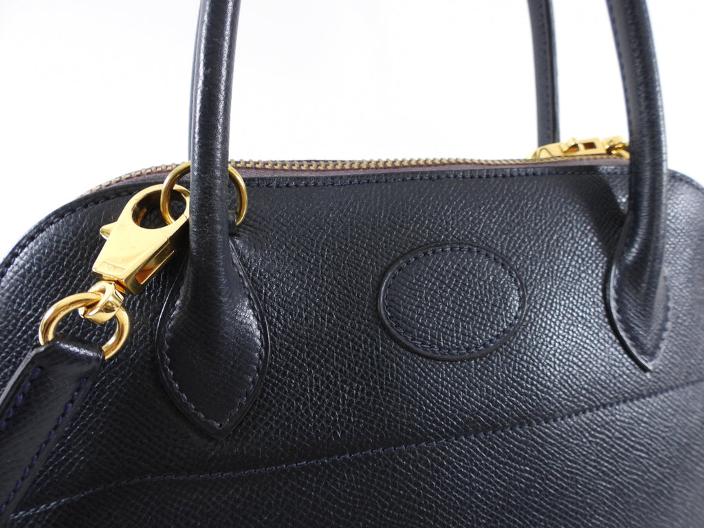 Hermes Vintage 1991 Bleu Obscur Courcheval Bolide 27 PM Bag
