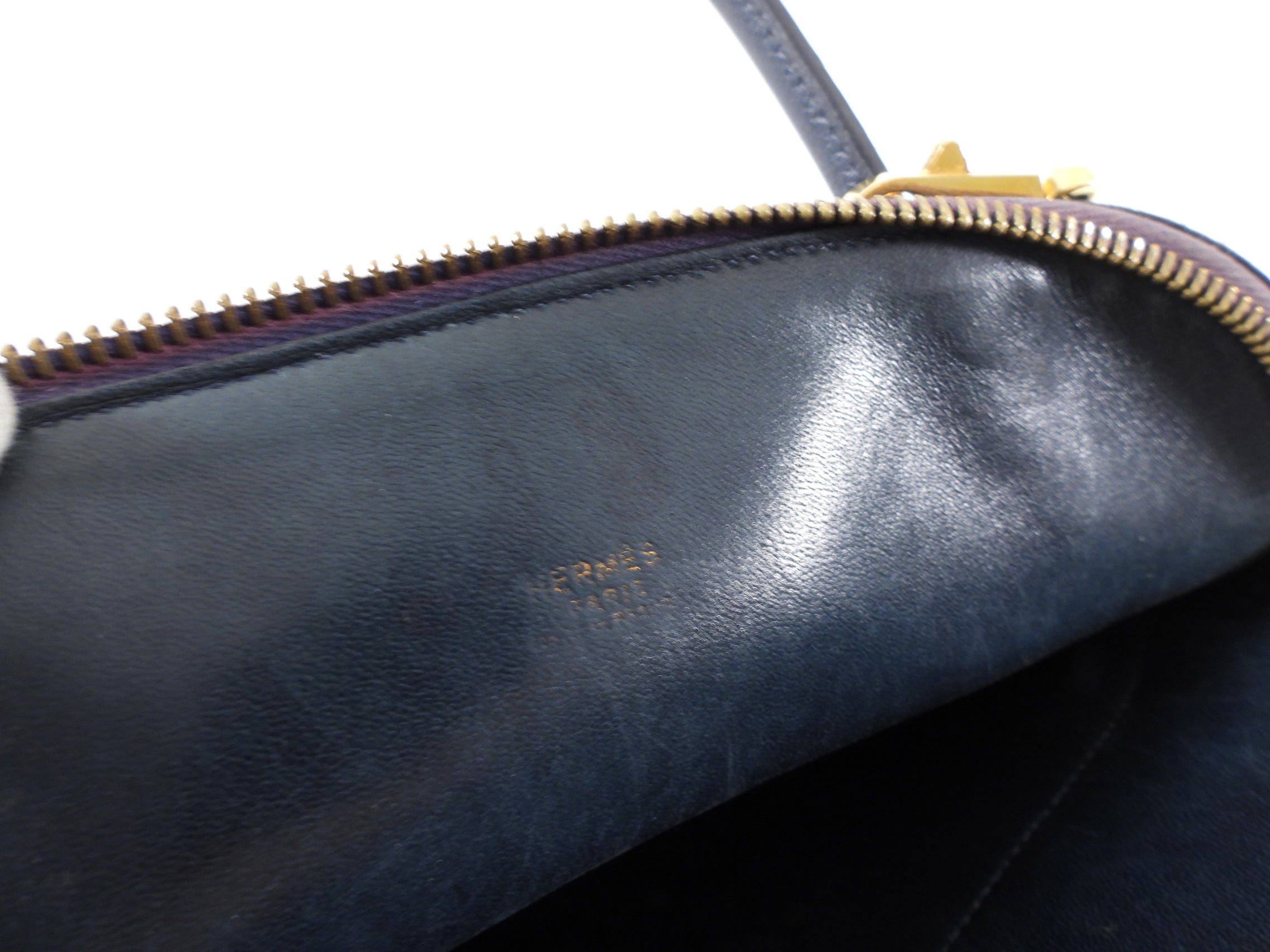 Hermes Vintage 1991 Bleu Obscur Courcheval Bolide 27 PM Bag