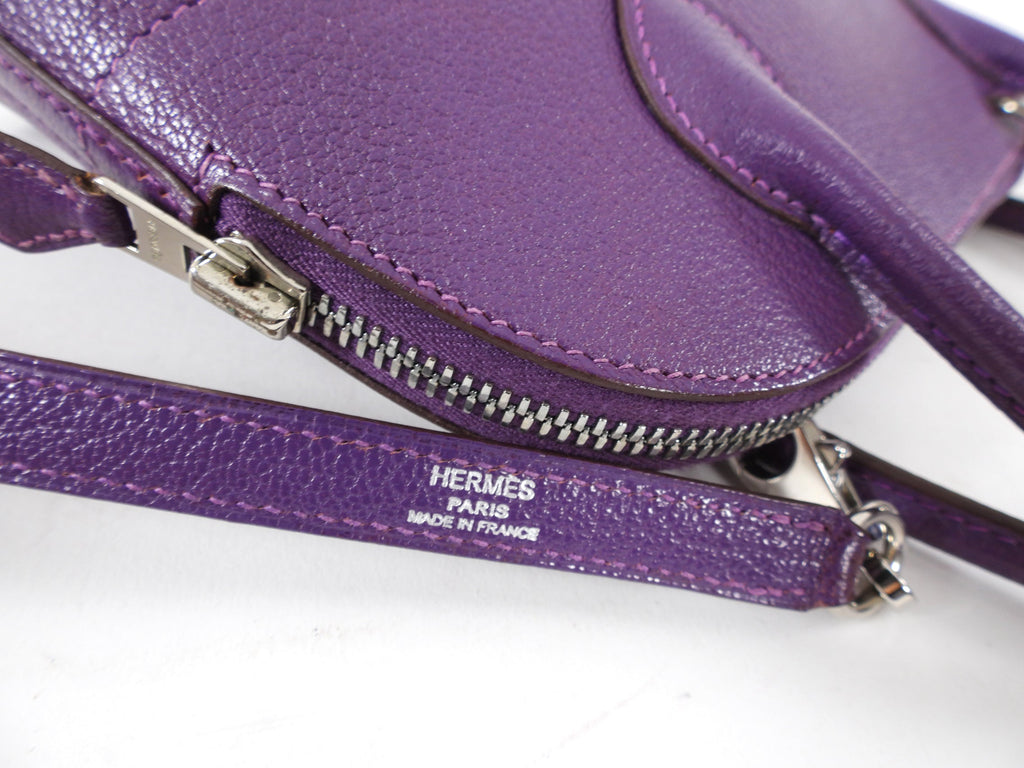 Hermes Bolide 27 Purple Violet Chèvre Mysore Leather SHW