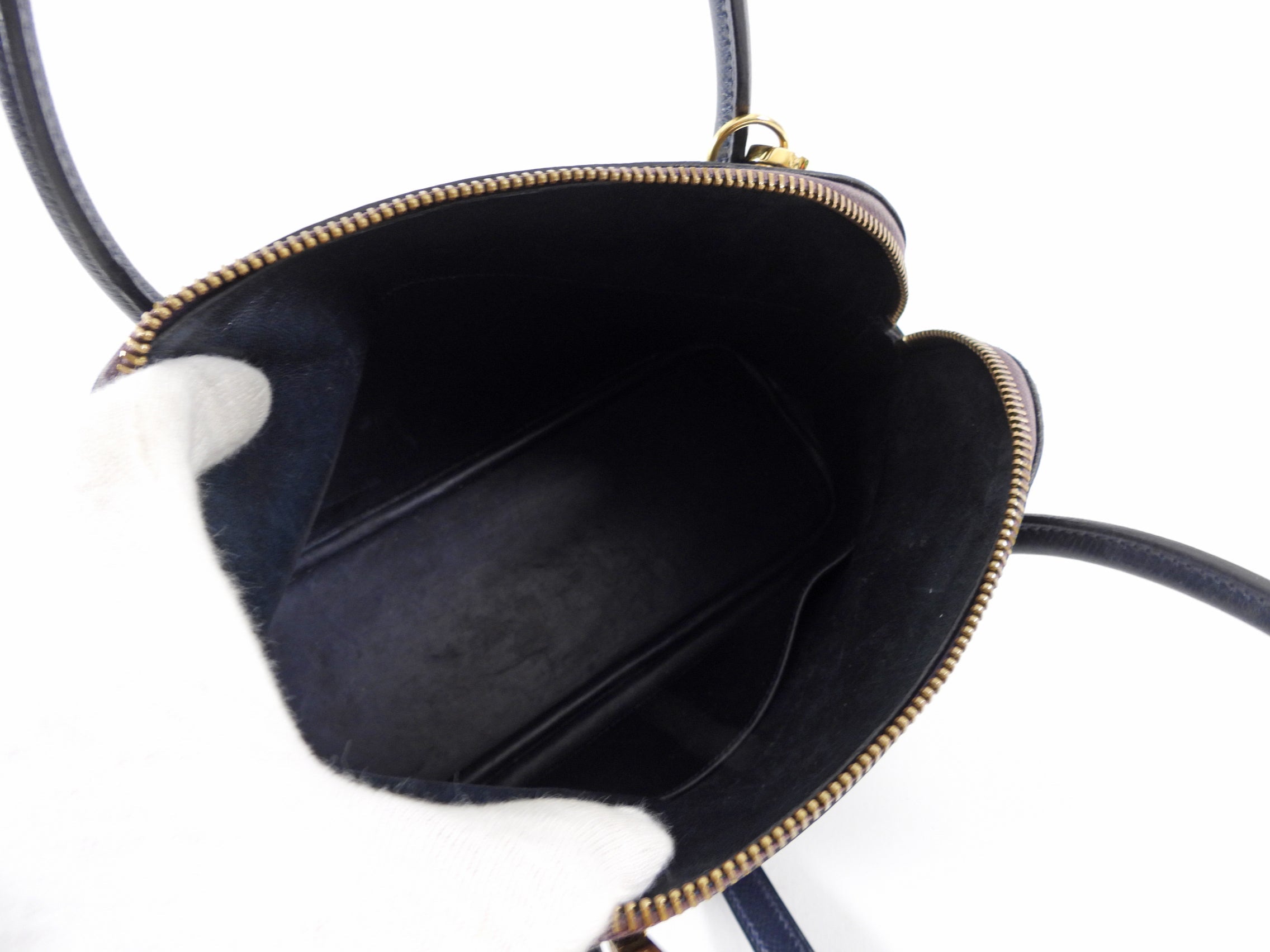 Hermes Vintage 1991 Bleu Obscur Courcheval Bolide 27 PM Bag