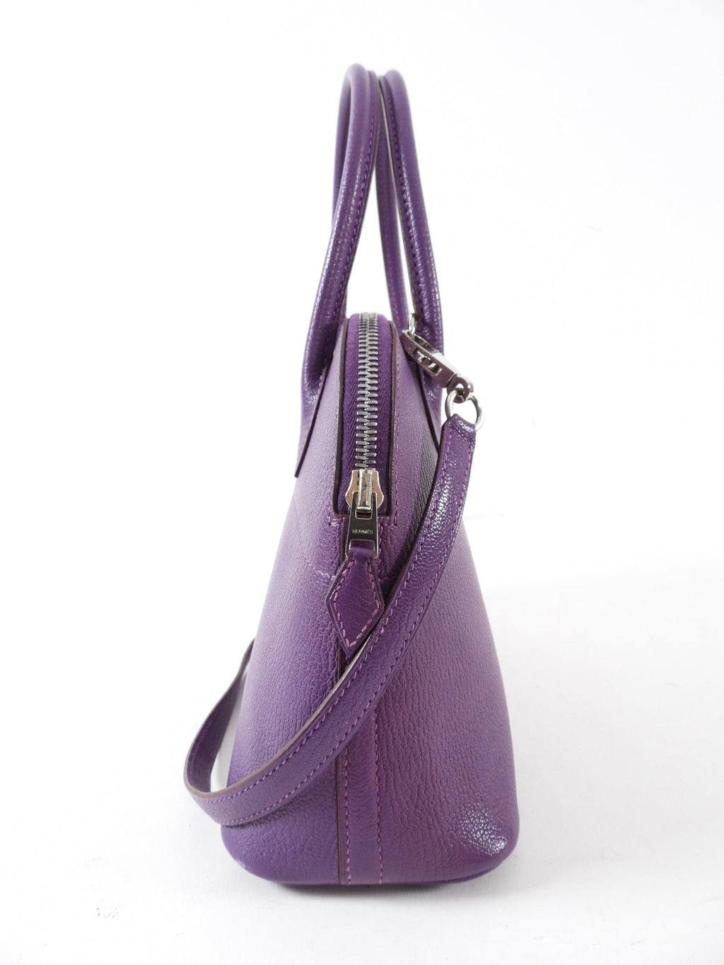 Hermes Bolide 27 Purple Violet Chèvre Mysore Leather SHW