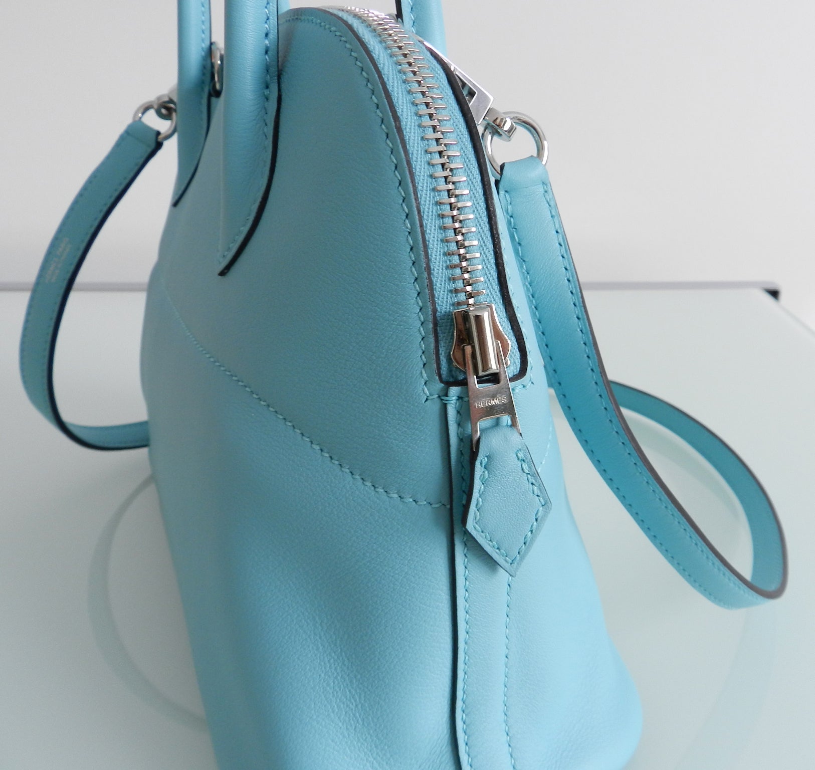 Hermes bolide 27cm in bleu blue atoll veau sombrero 2016