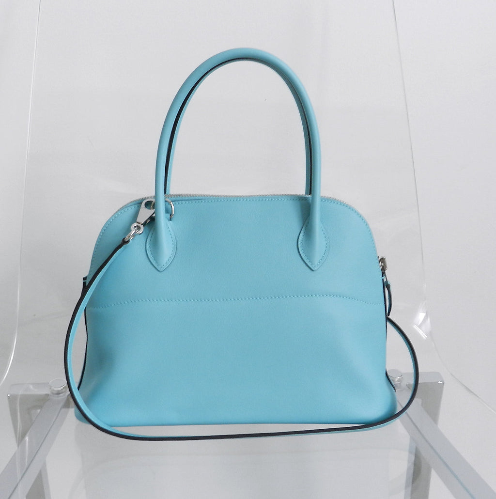Hermes bolide 27cm in bleu blue atoll veau sombrero 2016