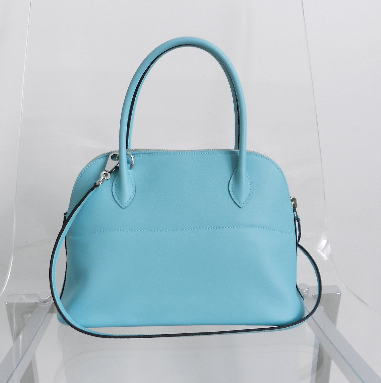 Hermes bolide 27cm in bleu blue atoll veau sombrero 2016
