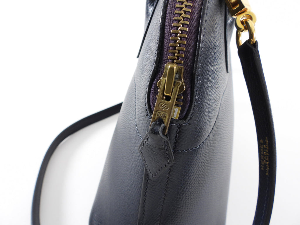 Hermes Vintage 1991 Bleu Obscur Courcheval Bolide 27 PM Bag
