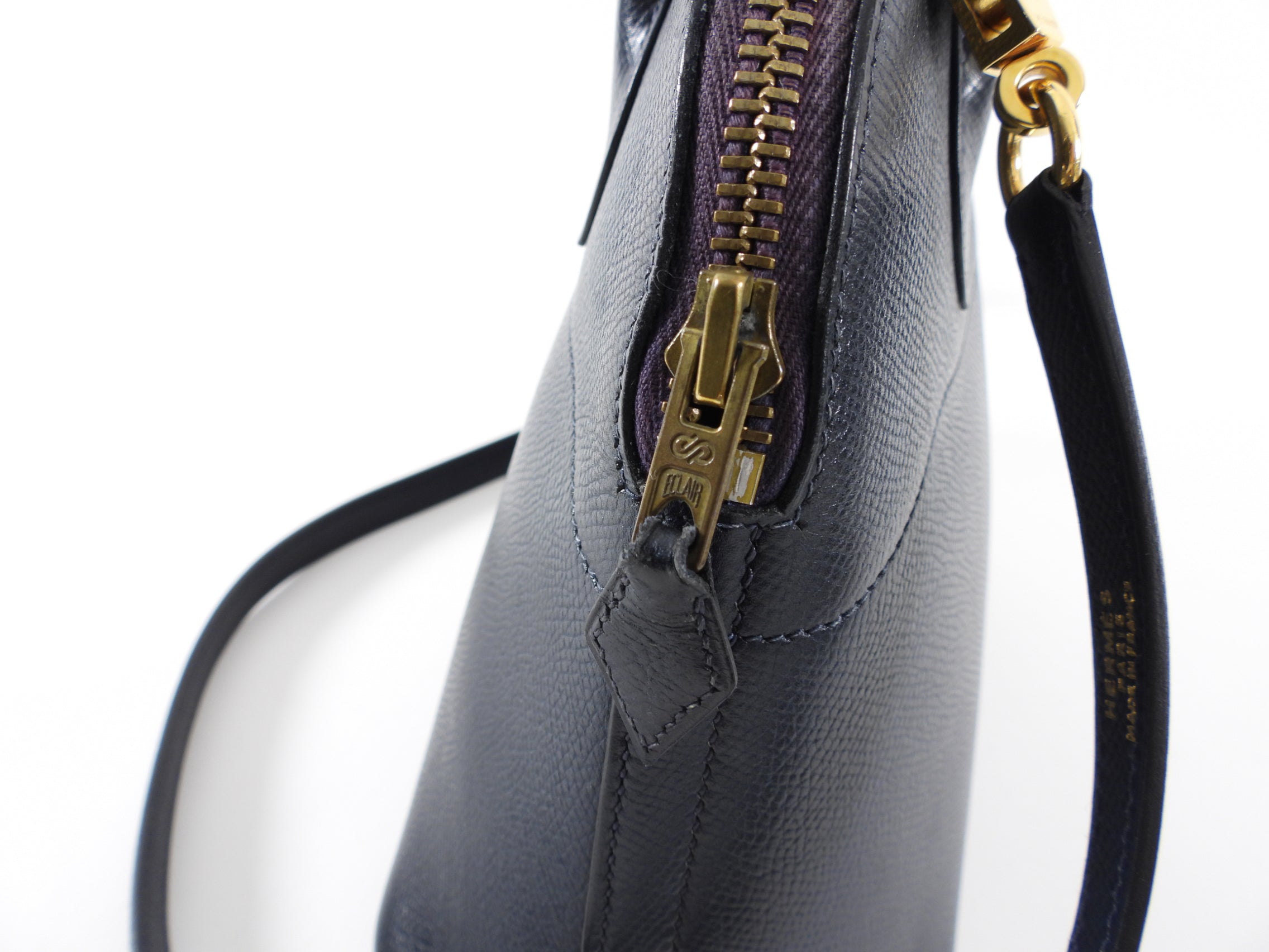 Hermes Vintage 1991 Bleu Obscur Courcheval Bolide 27 PM Bag