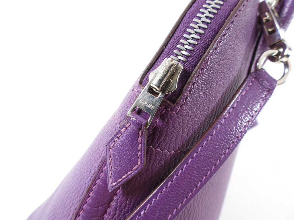 Hermes Bolide 27 Purple Violet Chèvre Mysore Leather SHW