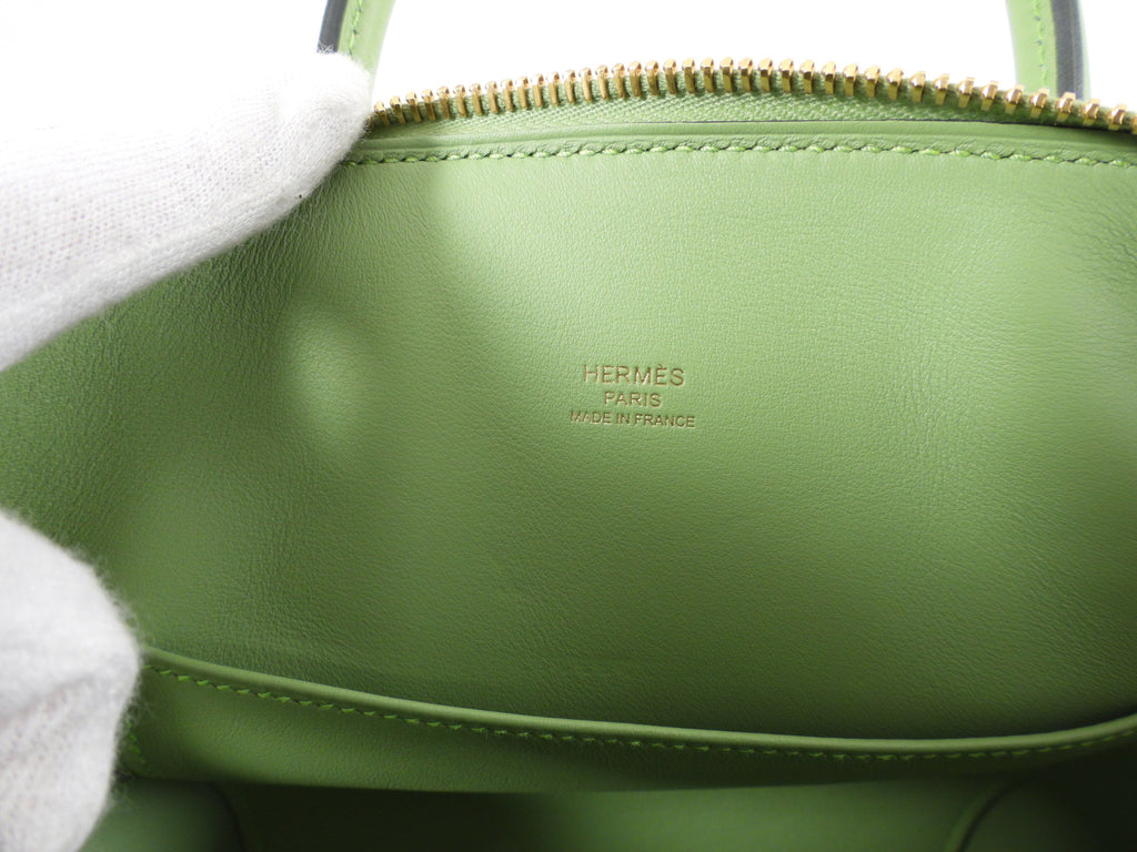 Hermes Bolide 1923 Veau Evercolor Vert Criquet 25cm Green Bag