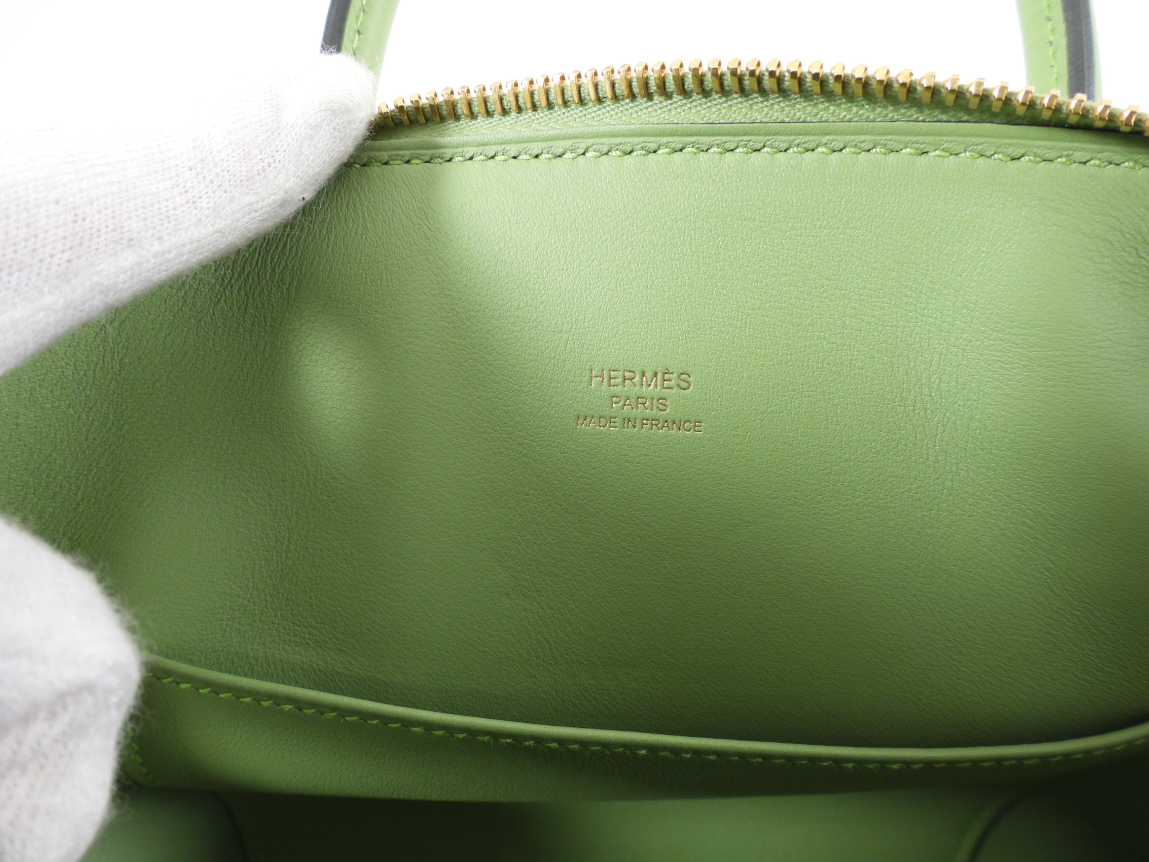 Hermes Bolide 1923 Veau Evercolor Vert Criquet 25cm Green Bag